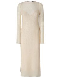 Pinko - Sequinned Long-Sleeve Maxi Dress - Lyst