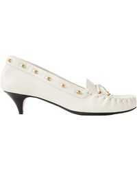 KHAITE - Milly Embellished Whipstitched Textured-Leather Pumps - Lyst