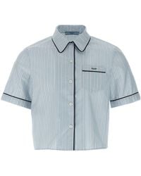 Prada - Striped Chambray Bowling Shirt - Lyst