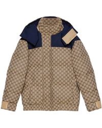 Gucci - All-Over Logo Print Puffer Coat - Lyst