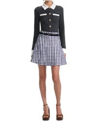 Self-Portrait - Contrasted-Collar Knitted Cardigan - Lyst