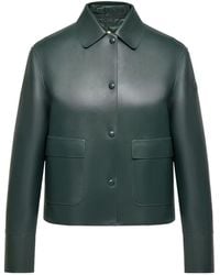 Moncler - Haricot 3-In- Leather Down Shirt Jacket - Lyst