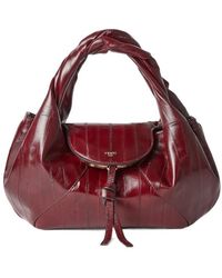 Fendi - Burgundy Inlaid Hagfish Leather Bag - Lyst