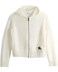Burberry - Logo-Patch Zip-Up Cardigan - Lyst
