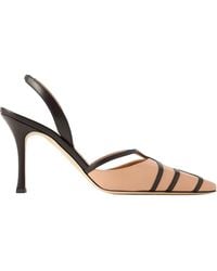 Manolo Blahnik - Two-Tone Leather Slingback Pumps - Lyst