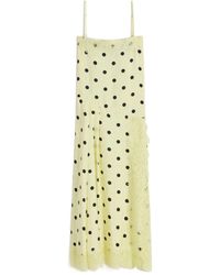 Sportmax - Elegant Polka Dot Silk Twill Mini Dress With Pleated Motif - Lyst