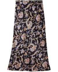 Veronica Beard - Clover Paisley-Print Silk-Blend Charmeuse Midi Skirt - Lyst