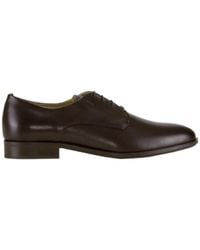 BOSS - Almond-Toe Leather Derby Shoes - Lyst