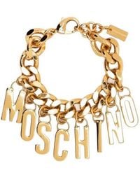 Moschino - Logo-Lettering Chain Bracelet - Lyst