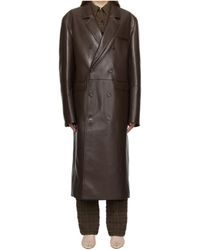 Nanushka - Faux-Leather Double-Breasted Coat - Lyst