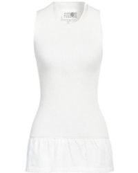 MM6 by Maison Margiela - Solid-Color Sleeveless Knitted Sweater - Lyst