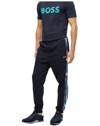 BOSS - Side Stripe-Print Track Pants - Lyst