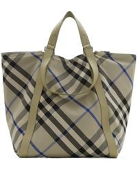 Burberry - Festival Check-Printed Tote Bag - Lyst
