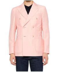 Caruso - Aida Double-Breasted Pocket Blazer - Lyst