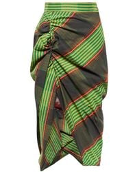Vivienne Westwood - Side Panther Cotton And Linen Midi Skirt - Lyst