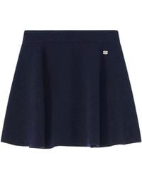 Ganni - Wool Blend Elastic Waist Mini Skirt - Lyst