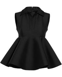 Jacquemus - The Spalla Collared Peplum Top - Lyst