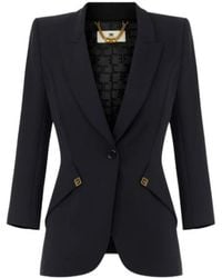 Elisabetta Franchi - Jacket Made Of Lightweight Crêpe Fabric And Satin - Lyst