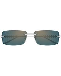 Cartier - Rectangle Frameless Sunglasses - Lyst
