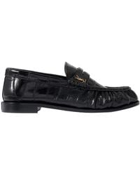 Saint Laurent - Le Loafer Logo Plaque Slip-On Loafers - Lyst