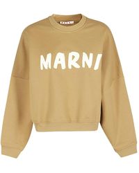 Marni - Logo Printed Crewneck Sweatshirt - Lyst