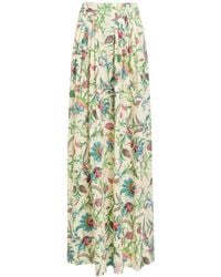 Etro - Floral-Print Cotton-Poplin Maxi Skirt - Lyst