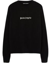 Palm Angels - Logo Embroidered Crewneck Jumper - Lyst