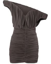 Magda Butrym - Asymmetric One-Shoulder Ruched Bustier Dress - Lyst
