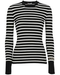 RED Valentino - Round-Neck Long-Sleeved Striped Sweater - Lyst