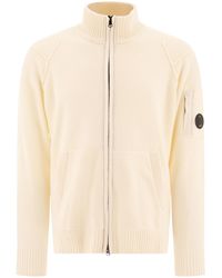 C.P. Company - Lens Detailed Zip-Up Knitted Cardigan - Lyst