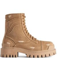 Balenciaga - Combat Strike Lace-Up Boots - Lyst