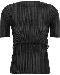 Issey Miyake - 'Sheer Slit Pleats' Top - Lyst