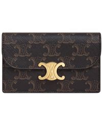 Celine - Long Card Holder With Flap Triomphe - Lyst