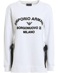Emporio Armani - Emblem Printed Side Strap Sweater - Lyst