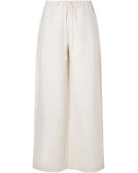 STAUD - Linen Mid-Rise Wide-Leg Pants - Lyst