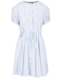 Loewe - Round Neck Short Sleeve Dress - Lyst