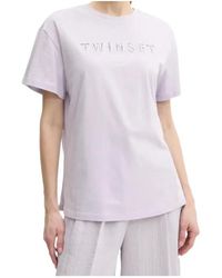Twinset - Logo Embroidered Crewneck T-Shirt - Lyst
