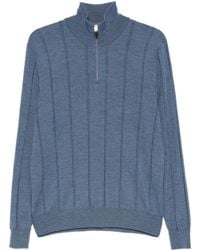 Canali - Ribbed Quarter-Zip Sweater - Lyst