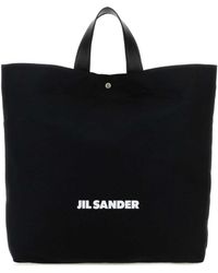 Jil Sander - Logo-Print Open Top Tote Bag - Lyst