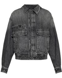 Versace - Long-Sleeved Denim Jacket - Lyst