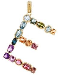 Dolce & Gabbana - 18Kt E Letter Gemstone Pendant - Lyst