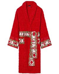 Versace - Baroque-Print Belted Robe - Lyst