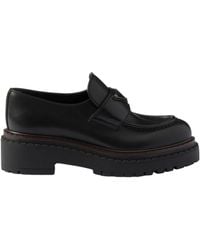 Prada - Triangle-Logo Slip-On Loafers - Lyst