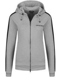 Emporio Armani - Logo Hooded Casual Coat - Lyst