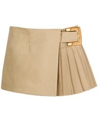Balmain - Belt Detail Short Gabardine Skirt - Lyst