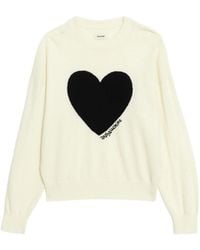 Zadig & Voltaire - Gaby Heart Intarsia Crewneck Jumper - Lyst