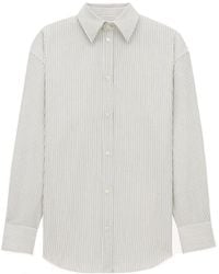 Saint Laurent - Cassandre Striped Button-Up Shirt - Lyst