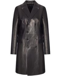 Tom Ford - Double-Breasted Leather Coat - Lyst