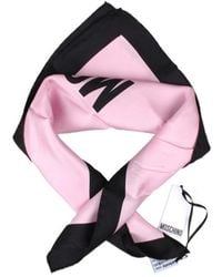 Moschino - Logo Letter Question Mark Printed Silk Scarf - Lyst