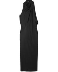 Versace - Slashed Halterneck Sleeveless Midi Dress - Lyst
